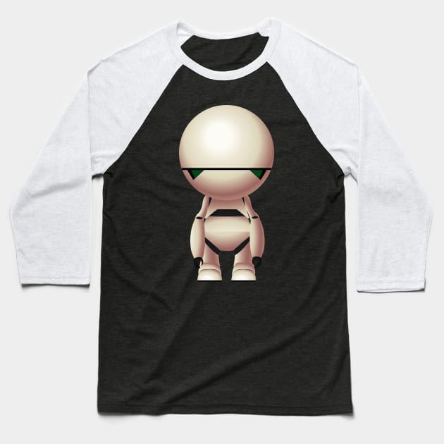 Marvin The Paranoïd Android Baseball T-Shirt by AtelierNab